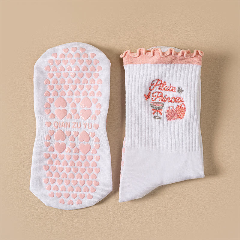 Plusock Plus Size Cherry Coffee Yoga Socks(4 Pairs) - image 6
