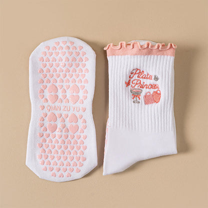 Plusock Plus Size Cherry Coffee Yoga Socks(4 Pairs) - image 6