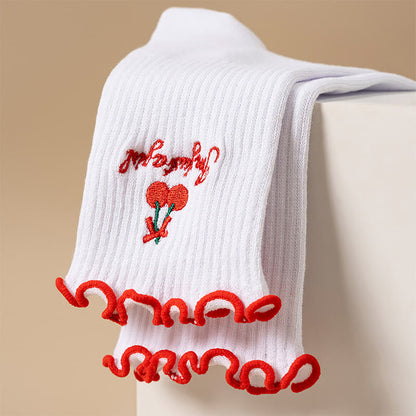 Plusock Plus Size Cherry Coffee Yoga Socks(4 Pairs) - image 11