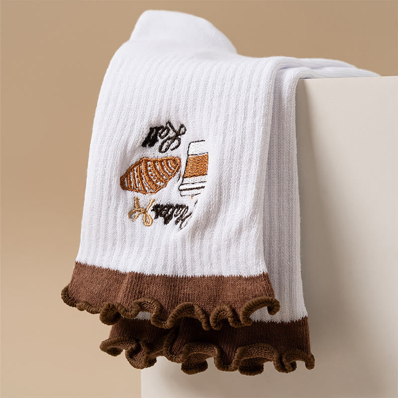 Plusock Plus Size Cherry Coffee Yoga Socks(4 Pairs) - image 13