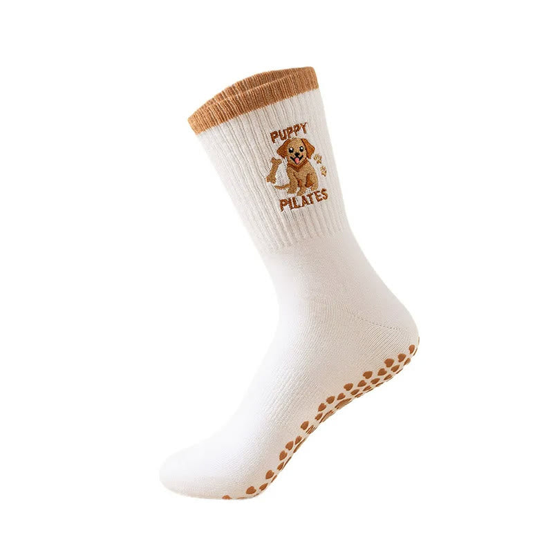 Plusock Plus Size Puppy Coffee Yoga Socks(3 Pairs) - image 3