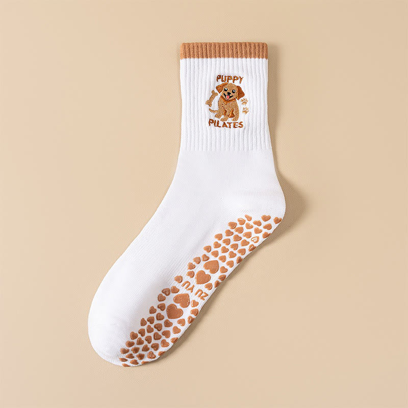 Plusock Plus Size Puppy Coffee Yoga Socks(3 Pairs) - Dog - EU36-40(US3-7) - image 9