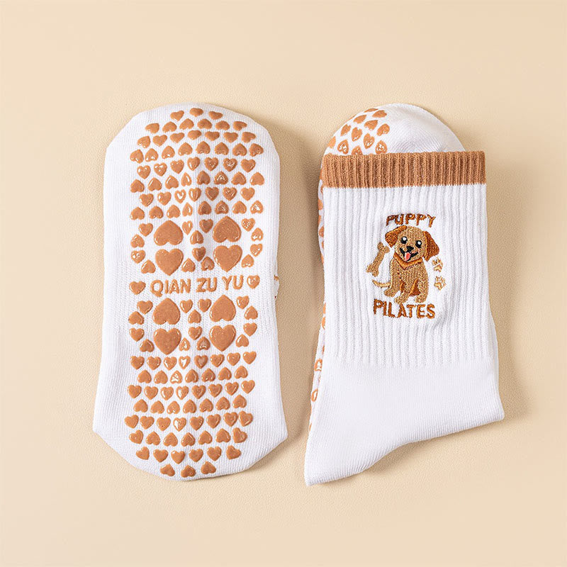 Plusock Plus Size Puppy Coffee Yoga Socks(3 Pairs) - image 4