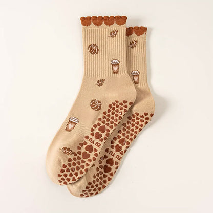 Plusock Plus Size Strawberries Coffee Cups Yoga Socks(2 Pairs) - image 7