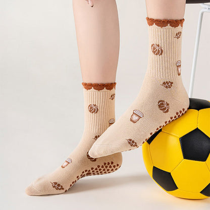 Plusock Plus Size Strawberries Coffee Cups Yoga Socks(2 Pairs) - image 3