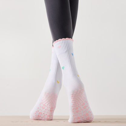 Plusock Plus Size Flower Cherry Heart Yoga Socks(4 Pairs) - image 7