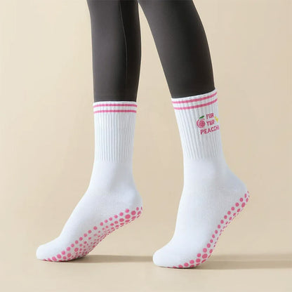 Plusock Plus Size Pink Peach Yoga Socks(3 Pairs) - image 2