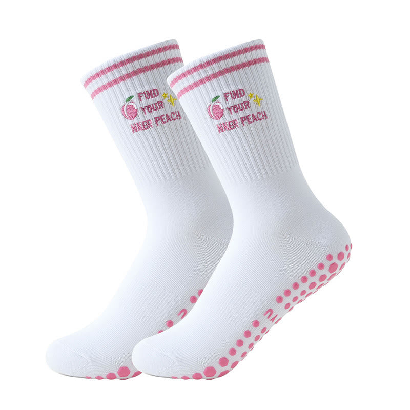 Plusock Plus Size Pink Peach Yoga Socks(3 Pairs) - image 4