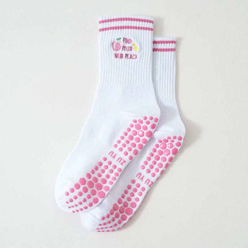 Plusock Plus Size Pink Peach Yoga Socks(3 Pairs) - image 1