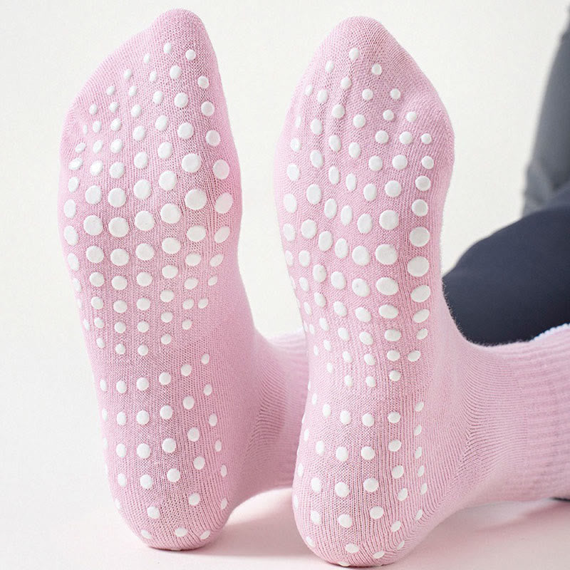 Plusock Delicate Bow Embroidery Yoga Socks(4 Pairs) - image 3