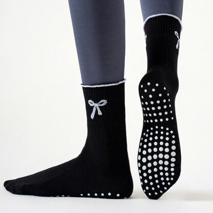 Plusock Delicate Bow Embroidery Yoga Socks(4 Pairs) - image 7