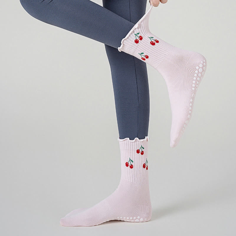 Plusock Cherry Lemon Yoga Socks(3 Pairs) - image 1