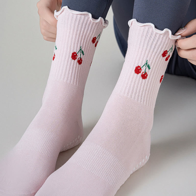 Plusock Cherry Lemon Yoga Socks(3 Pairs) - image 3