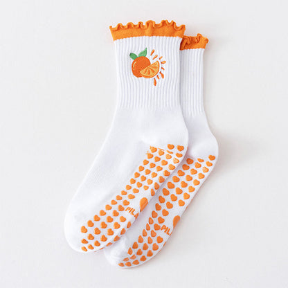 Plusock Fruit Series Yoga Socks(3 Pairs) - Orange - EU36-40(US3-7) - image 9