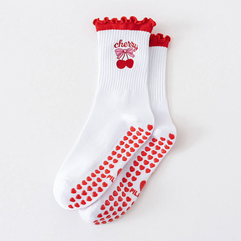 Plusock Fruit Series Yoga Socks(3 Pairs) - Red - EU36-40(US3-7) - image 10
