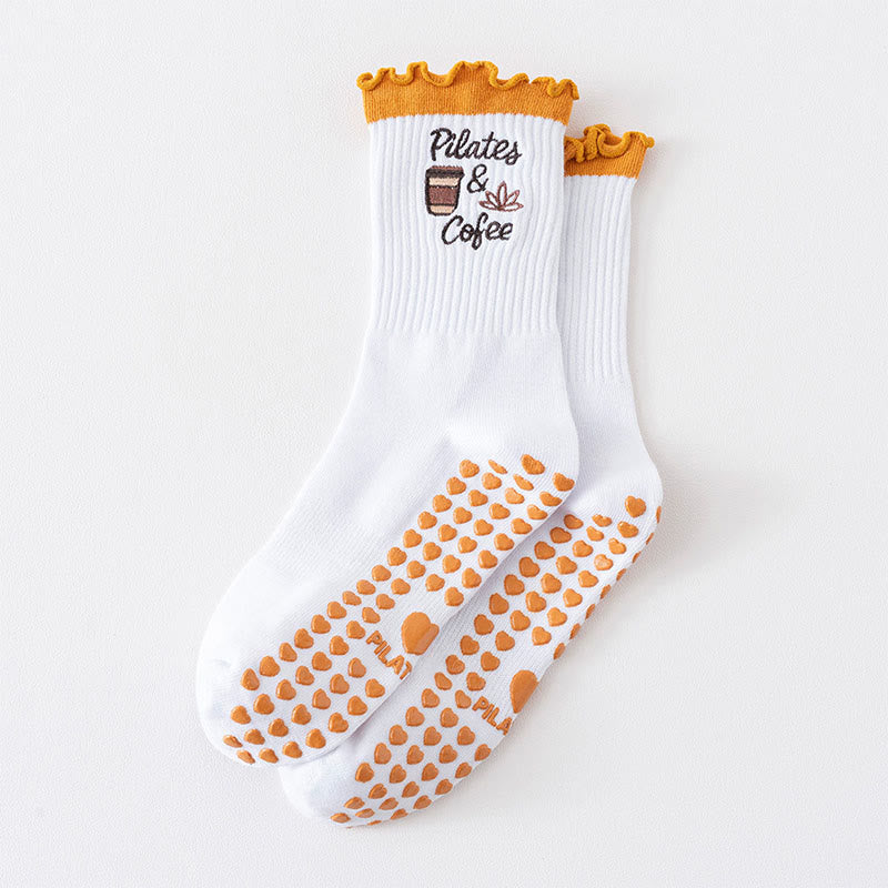 Plusock Fruit Series Yoga Socks(3 Pairs) - Coffee - EU36-40(US3-7) - image 8