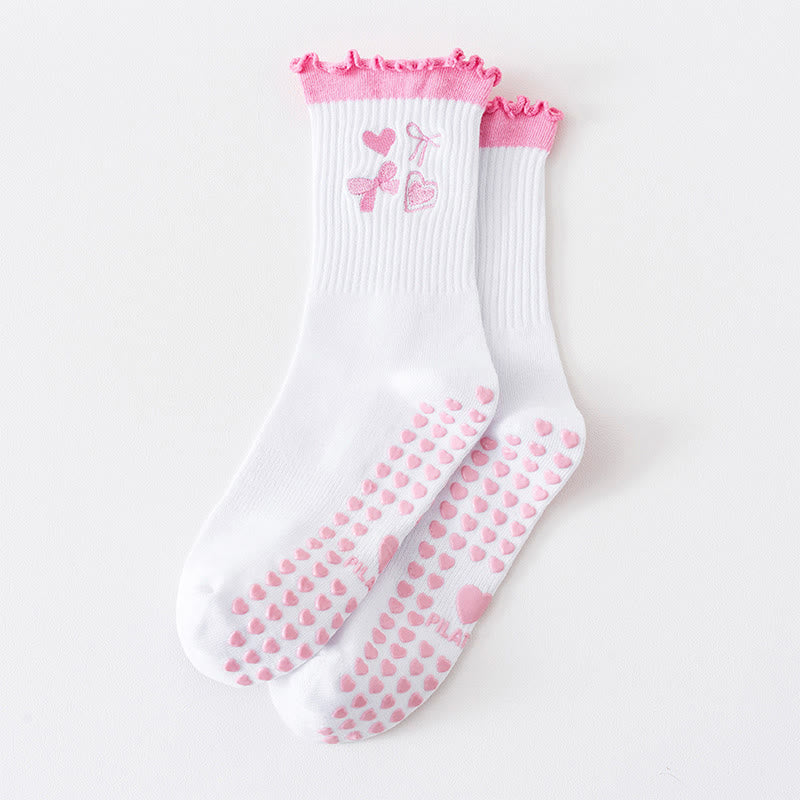 Plusock Fruit Series Yoga Socks(3 Pairs) - Pink - EU36-40(US3-7) - image 11