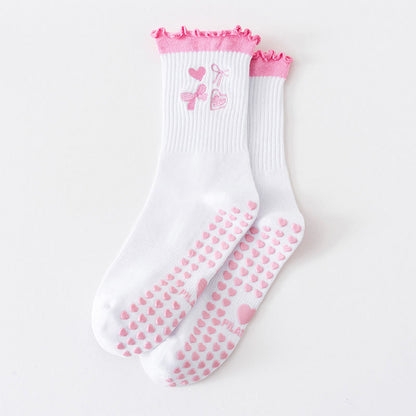 Plusock Fruit Series Yoga Socks(3 Pairs) - Pink - EU36-40(US3-7) - image 11