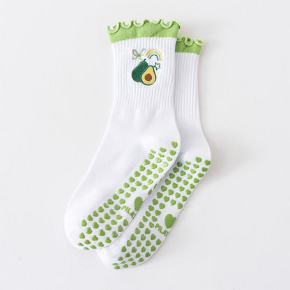 Plusock Fruit Series Yoga Socks(3 Pairs) - Green - EU36-40(US3-7) - image 12