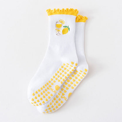 Plusock Fruit Series Yoga Socks(3 Pairs) - Yellow - EU36-40(US3-7) - image 13