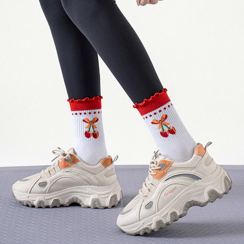 Plusock Strawberry Cherry Heart Yoga Socks(3 Pairs) - image 10