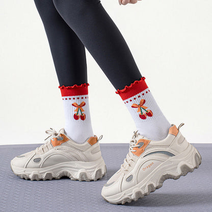 Plusock Strawberry Cherry Heart Yoga Socks(3 Pairs) - image 10