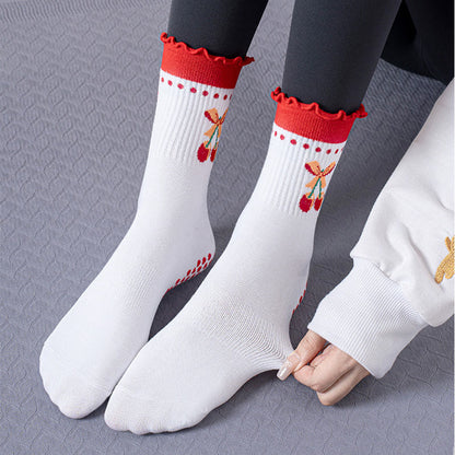 Plusock Strawberry Cherry Heart Yoga Socks(3 Pairs) - image 7