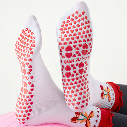 Plusock Strawberry Cherry Heart Yoga Socks(3 Pairs) - image 5