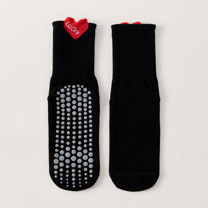 Plusock Lucky Heart Yoga Socks(4 Pairs) - Black - EU36-40(US3-7) - image 12