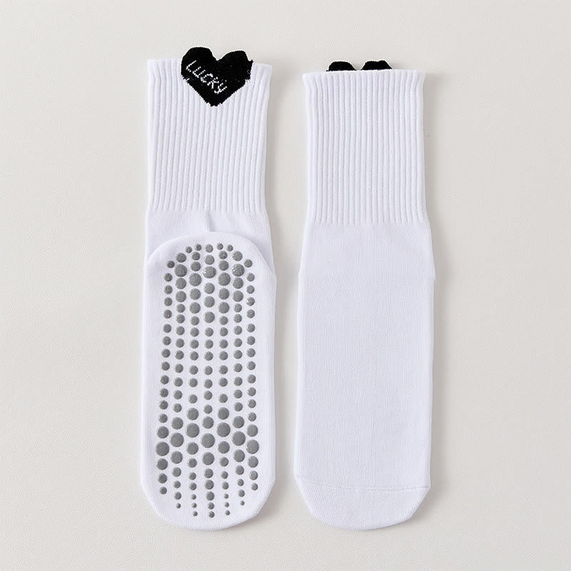 Plusock Lucky Heart Yoga Socks(4 Pairs) - White - EU36-40(US3-7) - image 15