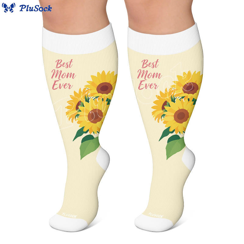 Plusock Plus Size Mother's Day Floral Compression Socks - image 3
