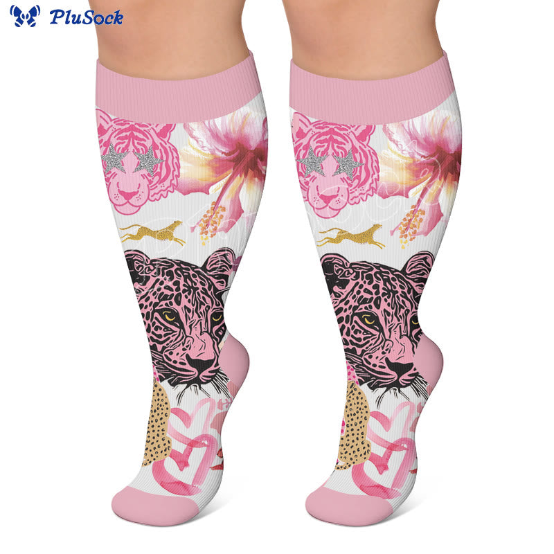 Plusock Plus Size Fun Textured Print Compression Socks - image 4