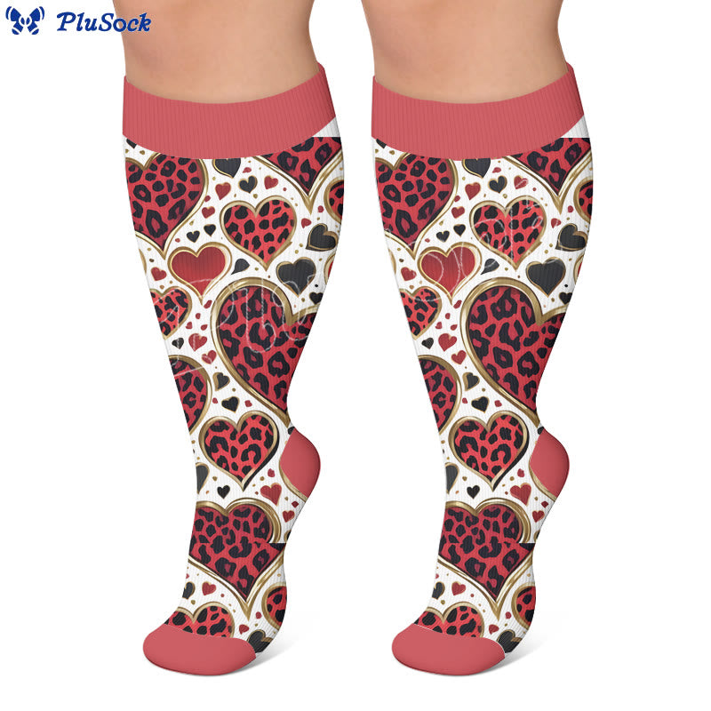 Plusock Plus Size Fun Textured Print Compression Socks - image 3