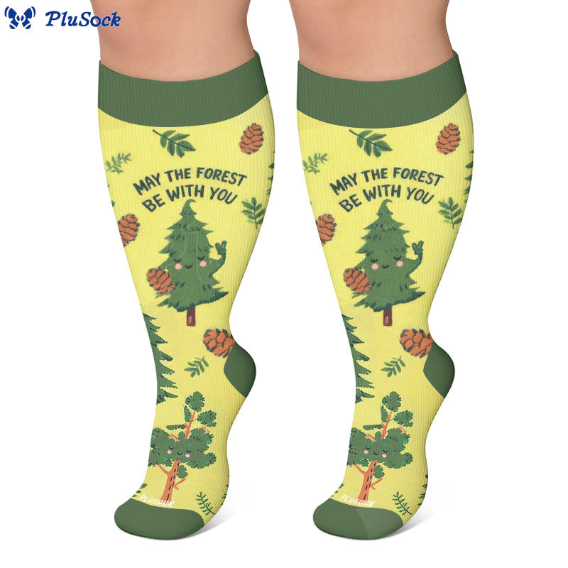 Plusock Plus Size Cheerful Doodles Compression Socks - image 2