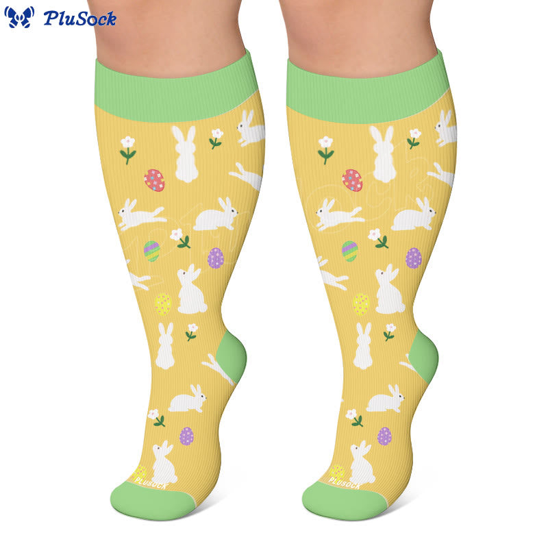 Plusock Plus Size Carrots Florals Egg Compression Socks - image 4