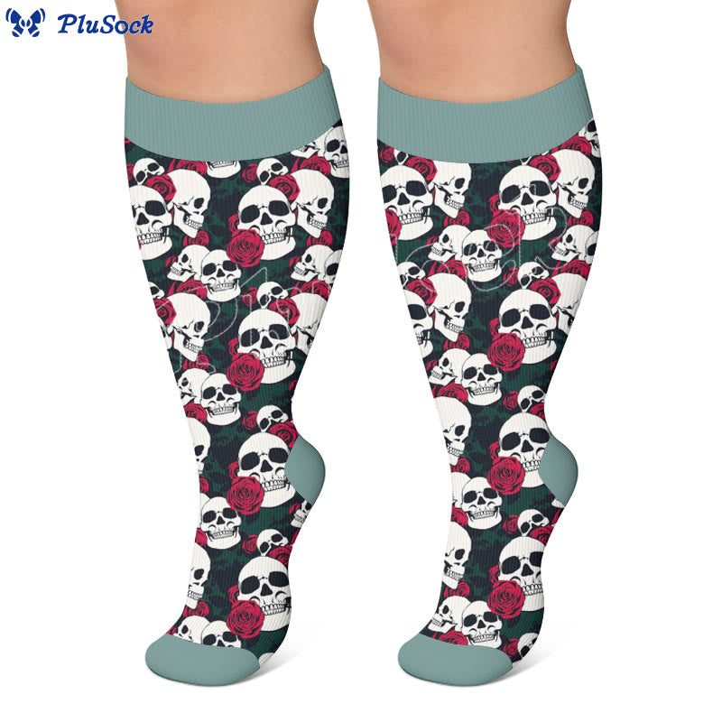 Plusock Plus Size Skull Compression Socks - image 4