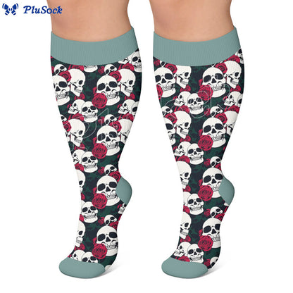 Plusock Plus Size Skull Compression Socks - image 4