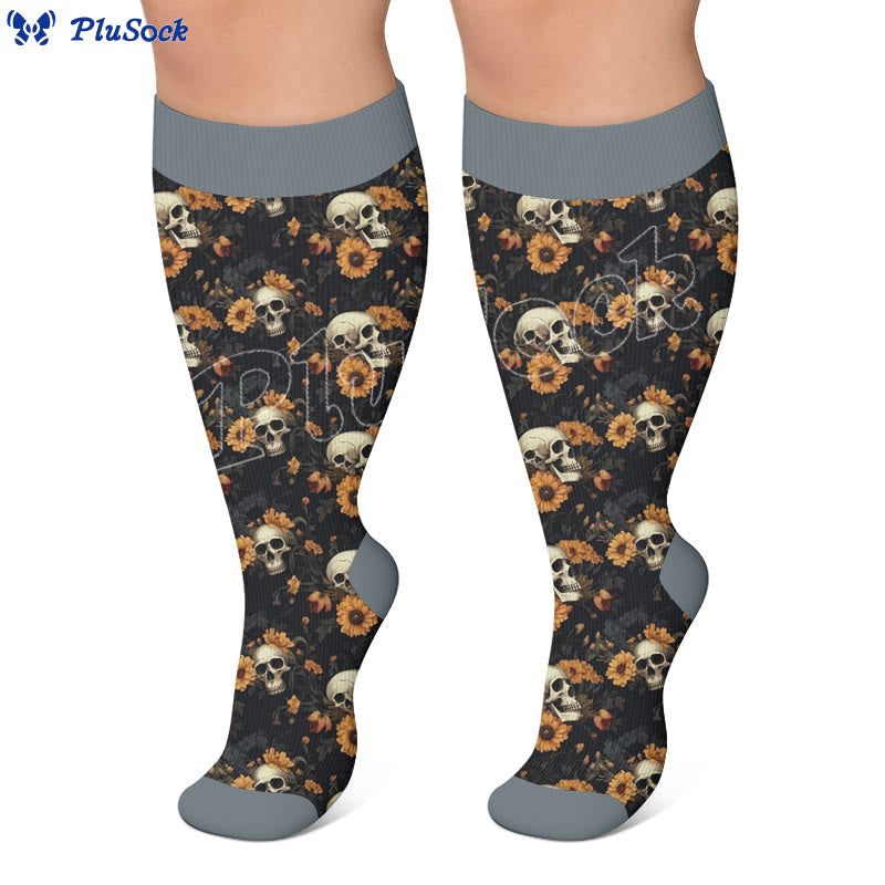 Plusock Plus Size Skull Compression Socks - image 5