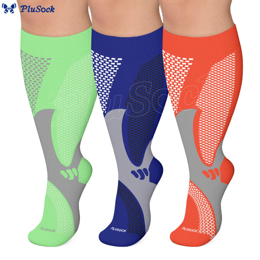 Plusock Plus Size Bright Sport Compression Socks - image 0