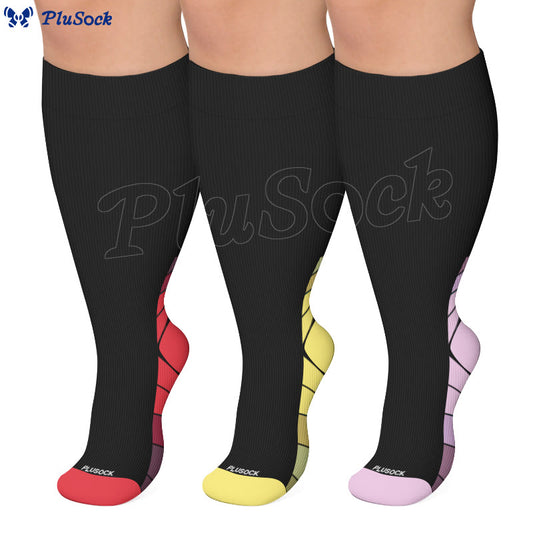 Plusock Plus Size Contrast Heel Compression Socks - image 0