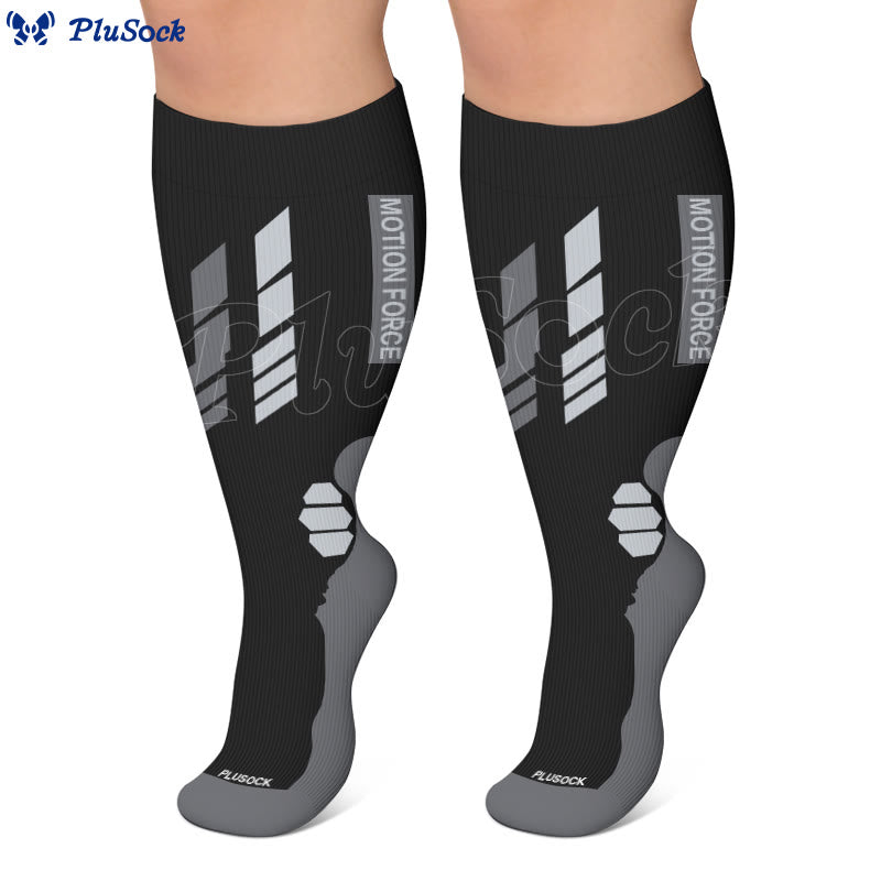 Plusock Plus Size Geometric Sport Compression Socks - image 3