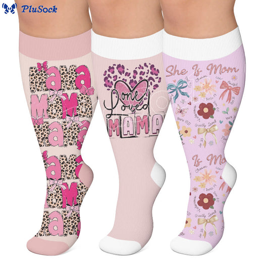 Plusock Plus Size Mother's Day Printed Compression Socks - image 0