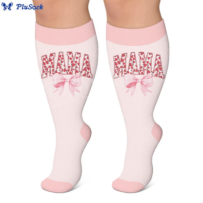 Plusock Plus Size Mother's Printed Compression Socks - image 2
