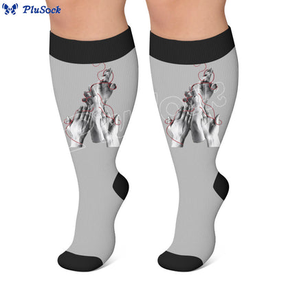 Plusock Plus Size Symptom Print Compression Socks - image 2
