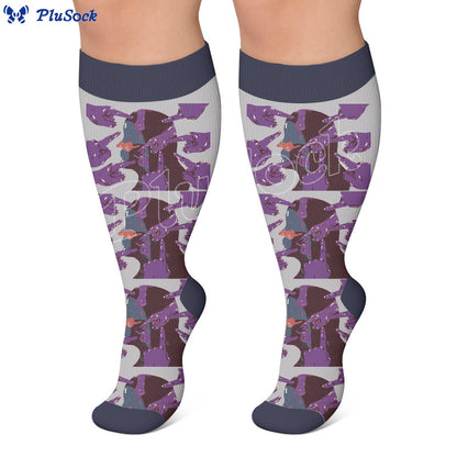 Plusock Plus Size Symptom Print Compression Socks - image 3