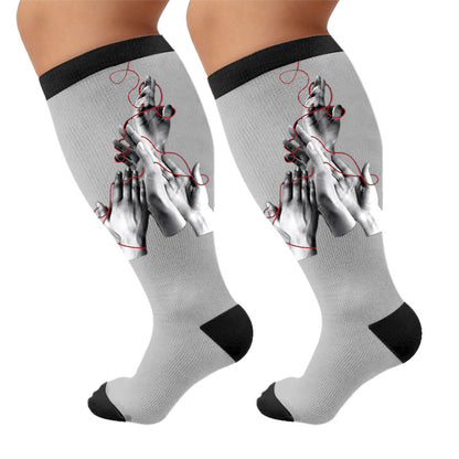 Plusock Plus Size Symptom Print Compression Socks - Hands(1 Pair) - 4XL - image 5