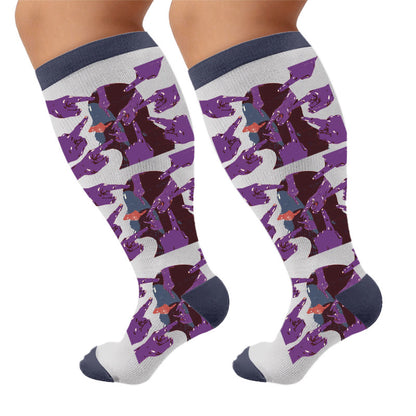Plusock Plus Size Symptom Print Compression Socks - Accusations(1 Pair) - 4XL - image 6