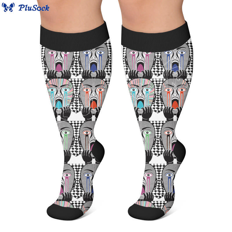 Plusock Plus Size Alzheimer's Print Compression Socks - image 4