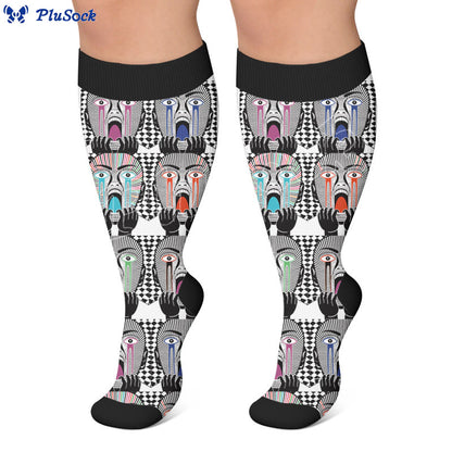 Plusock Plus Size Alzheimer's Print Compression Socks - image 4