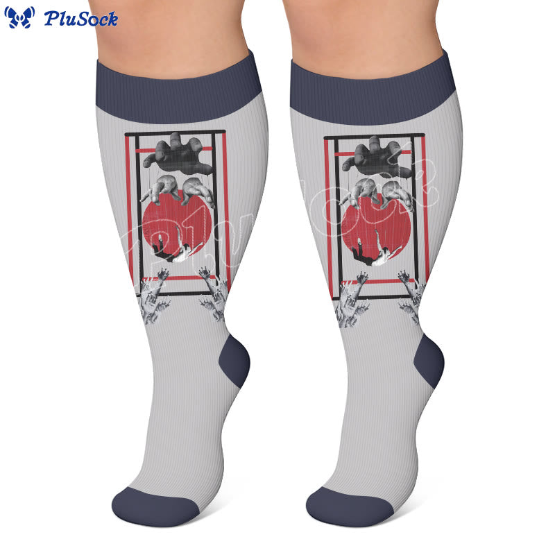 Plusock Plus Size Alzheimer's Print Compression Socks - image 3
